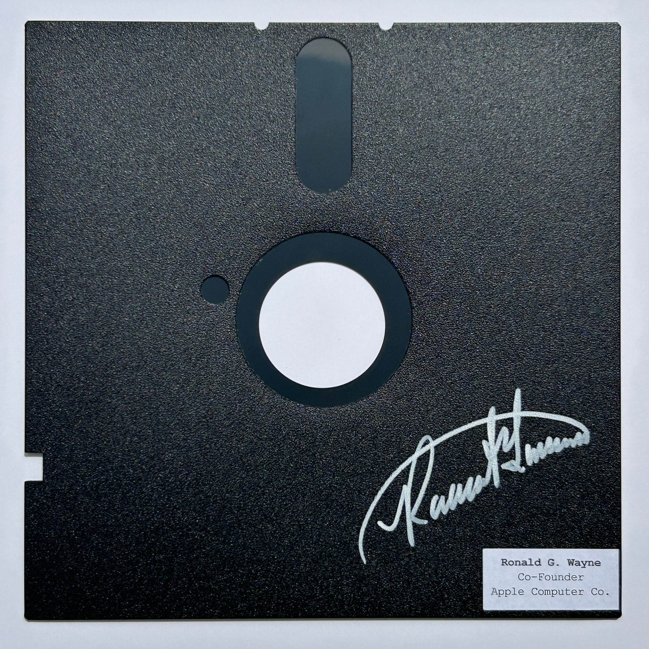 Interstellar Collectibles Inc - Ronald G. Wayne Signed Floppy Disk Black 1