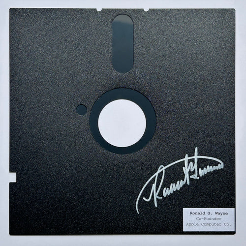 Interstellar Collectibles Inc - Ronald G. Wayne Signed Floppy Disk Black 1