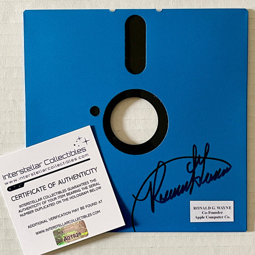 Interstellar Collectibles Inc - Ronald G. Wayne Signed Floppy Disk Blue 1
