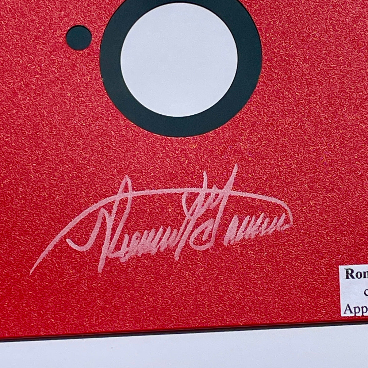 Interstellar Collectibles Inc - Ronald G. Wayne Signed Floppy Disk Red 3
