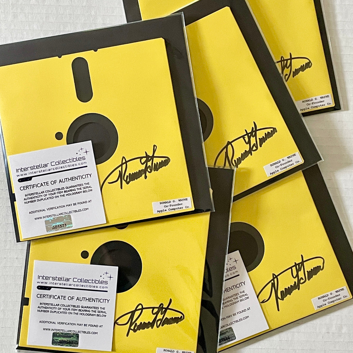 Interstellar Collectibles Inc - Ronald G. Wayne Signed Floppy Disk Yellow 3